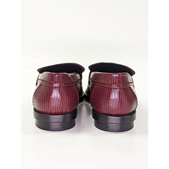 Alexander McQueen Men’s Jupiter Leather Moccasins Burgundy Size 46 (MSRP $990) main image 7